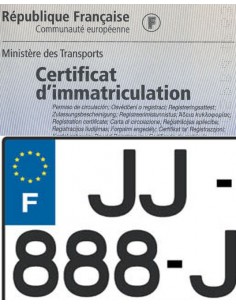 carte grise + Plaque